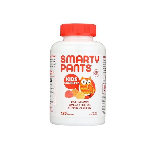 SmartyPants Kids Complete Multivitamin Gummies with Omega-3 Vitamin D3 and B12 children’s daily supplement 120 count