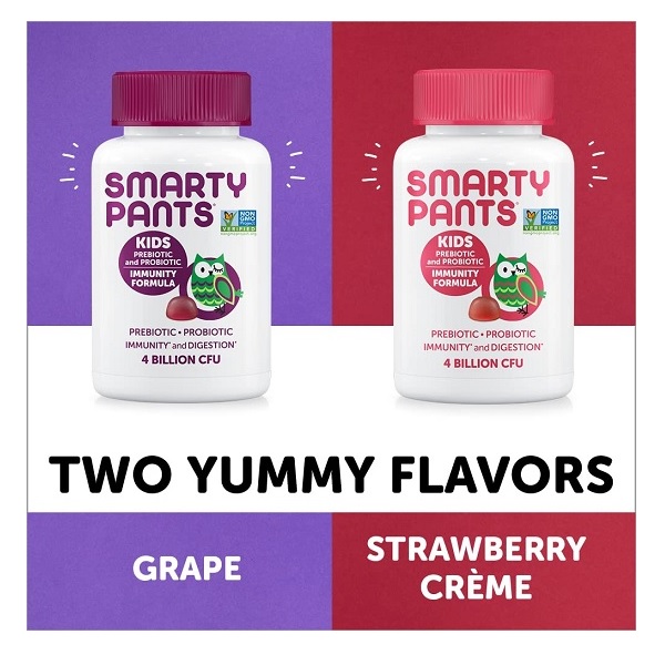 SmartyPants Gummy Vitamins Kid's Non-GMO, Gluten-free, Patent-Pending Probiotic and Pre-biotic Immunity Gummies - Image 5