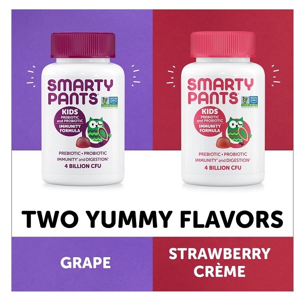 SmartyPants Gummy Vitamins Kid's Non-GMO, Gluten-free, Patent-Pending Probiotic and Pre-biotic Immunity Gummies - Image 6