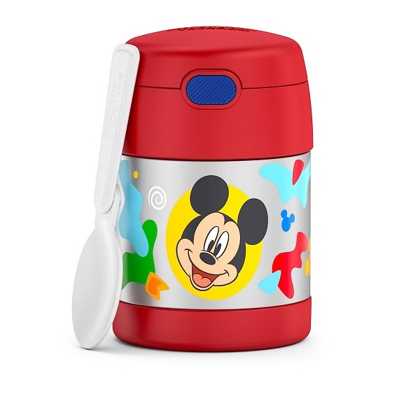 Thermos Funtainer 10 Ounce Stainless Steel Vacuum Insulated Kids Food Jar With Spoon, Preschool Mickey