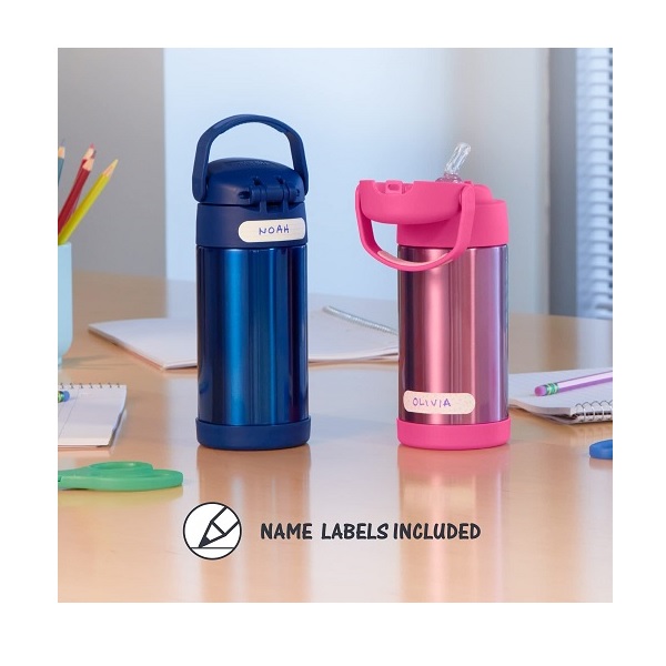 Thermos Funtainer 12 Ounce Stainless Steel Vacuum Insulated Kids Straw Bottle, Space Unicorn - Image 5