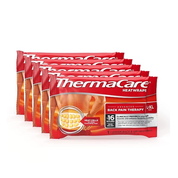 ThermaCare Portable Heating Pad Lower Back and Hip Relief L/XL 5 Count