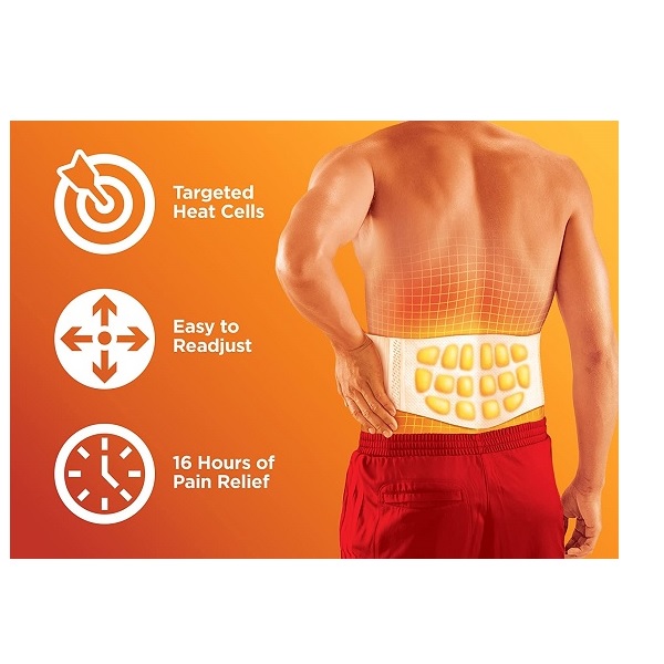 ThermaCare Portable Heating Pad, Lower Back and Hip Pain Relief Patches, L/XL Heat Wraps, 5 Count - Image 4
