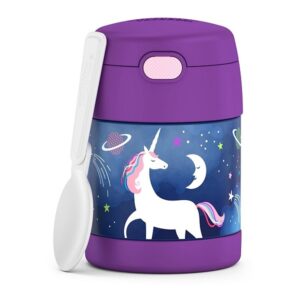Thermos 10 Ounce Food Jar with Spoon and Push Button, Unicorn