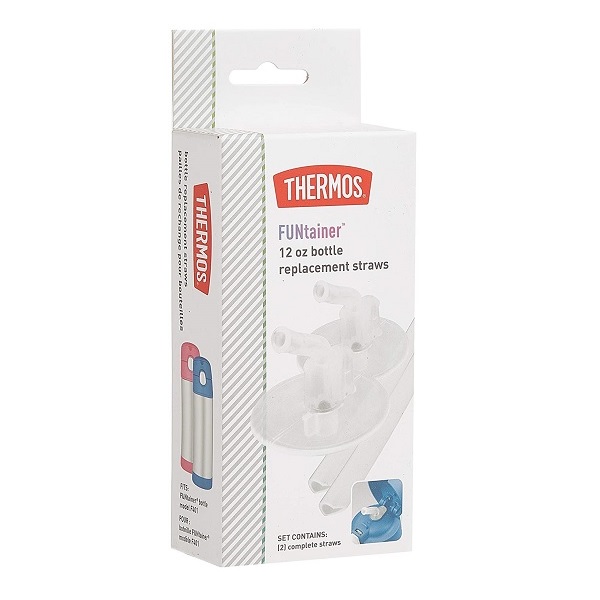Thermos Replacement Plastic Straws for 12-Ounce Funtainer Bottle, 2 Pack