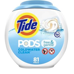 Tide PODS-free and Gentle HE Turbo Laundry Detergent Pacs 81-load Tub
