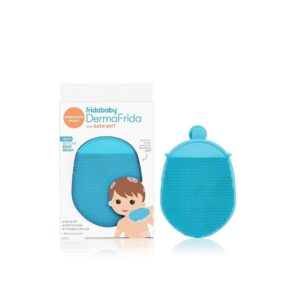 Toddler Silicone Body Bath Brush by Fridababy | DermaFrida The Bath Mitt | Quick-Dry, Bacteria-Resistant Replacement to Kids Washcloth | Exfoliating Mitt Fits Both Parent or Child