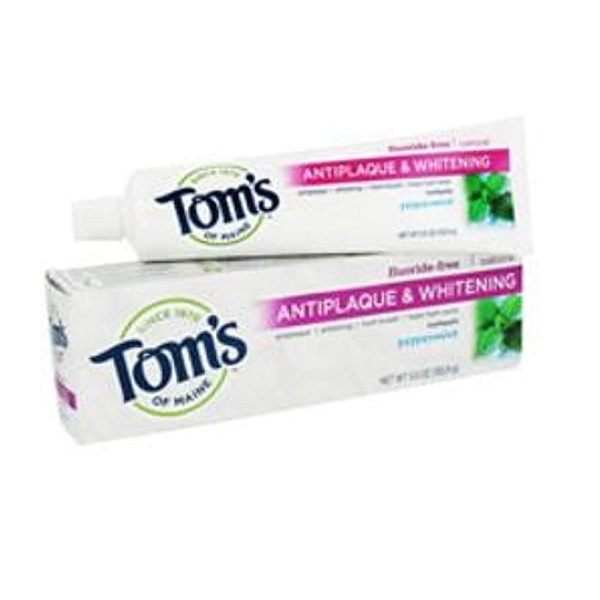 Tom’s of Maine Natural Fluoride-Free Antiplaque Whitening Toothpaste Peppermint 5.50 Oz.
