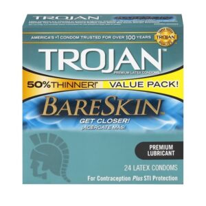 Trojan Bareskin Sensitivity Lubricated Condoms 24 Count