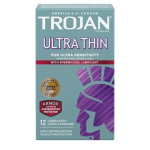 Trojan Sensitivity Ultra Thin Spermicidal Condoms 12 Count