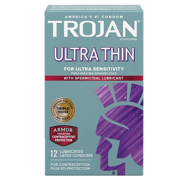 Trojan Sensitivity Ultra Thin Spermicidal Condoms 12 Count