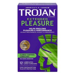 Trojan Extended Climax Control Lubricated Condoms 12 Count