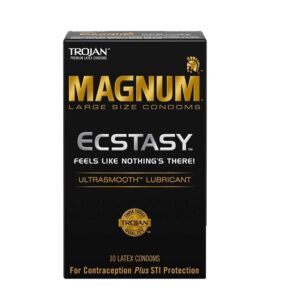 Trojan Magnum Ecstasy Ultrasmooth lubricated condoms 10 count