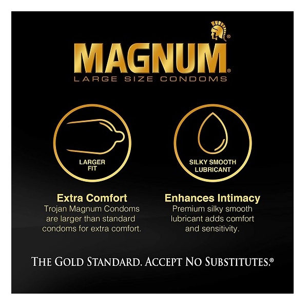 Trojan Magnum Lubricated Condoms, Large, 12-Count - Image 3