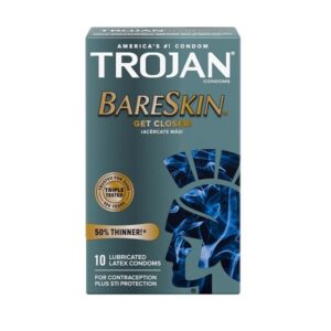 Trojan Sensitivity Bareskin Lubricated Latex Condoms - 10-Count