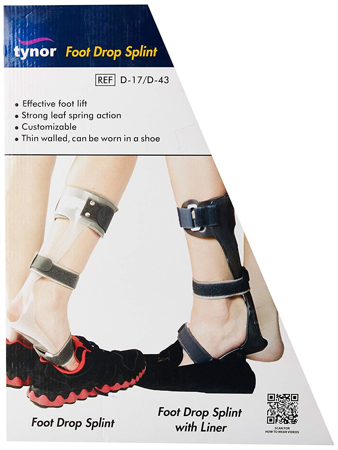 Tynor Left Foot Drop Splint with Liner - Large