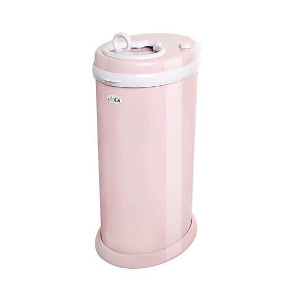 Ubbi Steel Odor Locking Diaper Pail Blush Pink No Special Bag Required