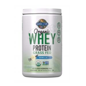 Vanilla, Canister: Garden of Life Protein Powder - Organic Whey Protein Powder, Grass Fed, Vanilla, 13.37 oz (379g) Powder