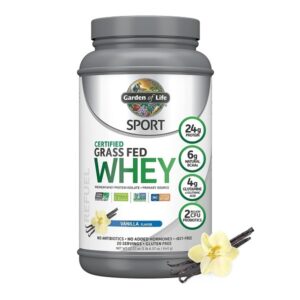 Garden of Life sport grass fed whey protein isolate vanilla 652g