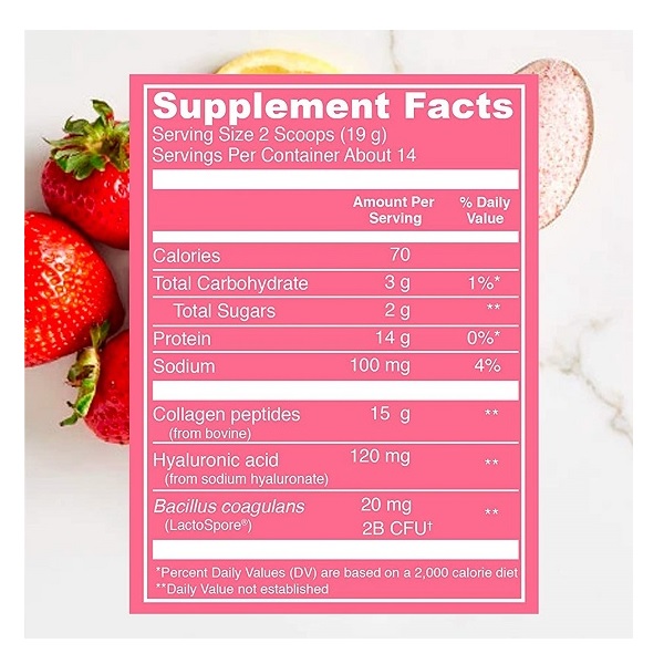 Vital Proteins Beauty Collagen Strawberry Lemon, Canister - Image 2