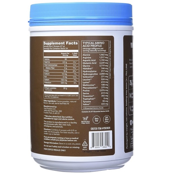 Vital Proteins Collagen Peptides Dietary Supplement – Chocolate (923g) - Image 3