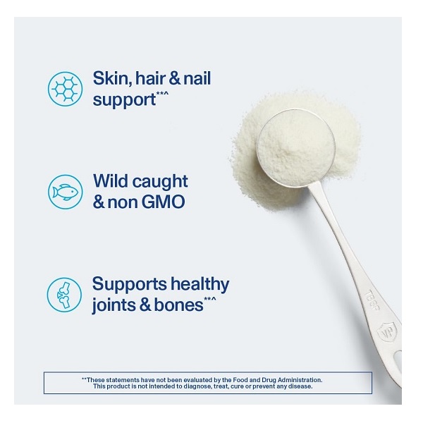 Vital Proteins Marine Collagen Peptides Powder Supplement for Skin Hair Nail Joint - Hydrolyzed Collagen - 12g per Serving - 14.5oz Canister - Image 3