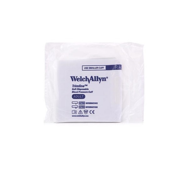 Welch Allyn Trimline Disposable Blood Pressure Cuff, Adult, 1 Tube