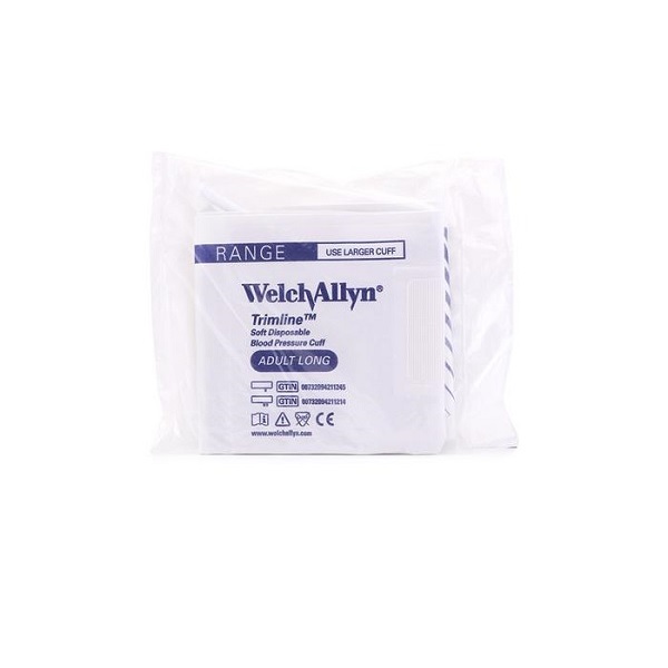 Welch Allyn Trimline Disposable Blood Pressure Cuff, Adult Long, 2 Tubes
