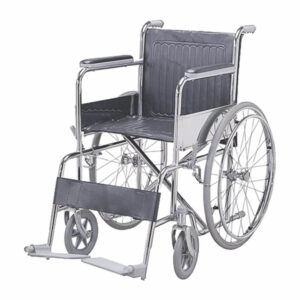 Wheel Chair Folding with Fixed Arm Rest and Foot Rest - ATTENDANT CHAIR FS800