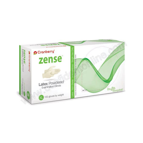 Zense Latex Powdered Examination Gloves