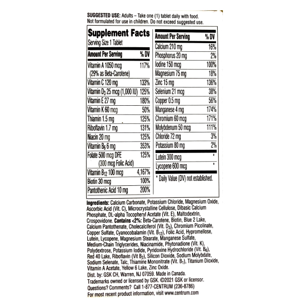Centrum Silver Men's Multivitamin Tablets, 100 Tablets - Image 4