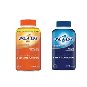 One A Day Men’s & Women’s multivitamin bottle with tablets