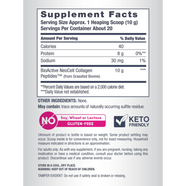 NeoCell Super Collagen Peptides Unflavored Powder Dietary Supplement, 400g - Image 6