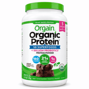 Orgain Organic Plant Based Protein Powder, Creamy Chocolate Fudge, 2.64 Pound