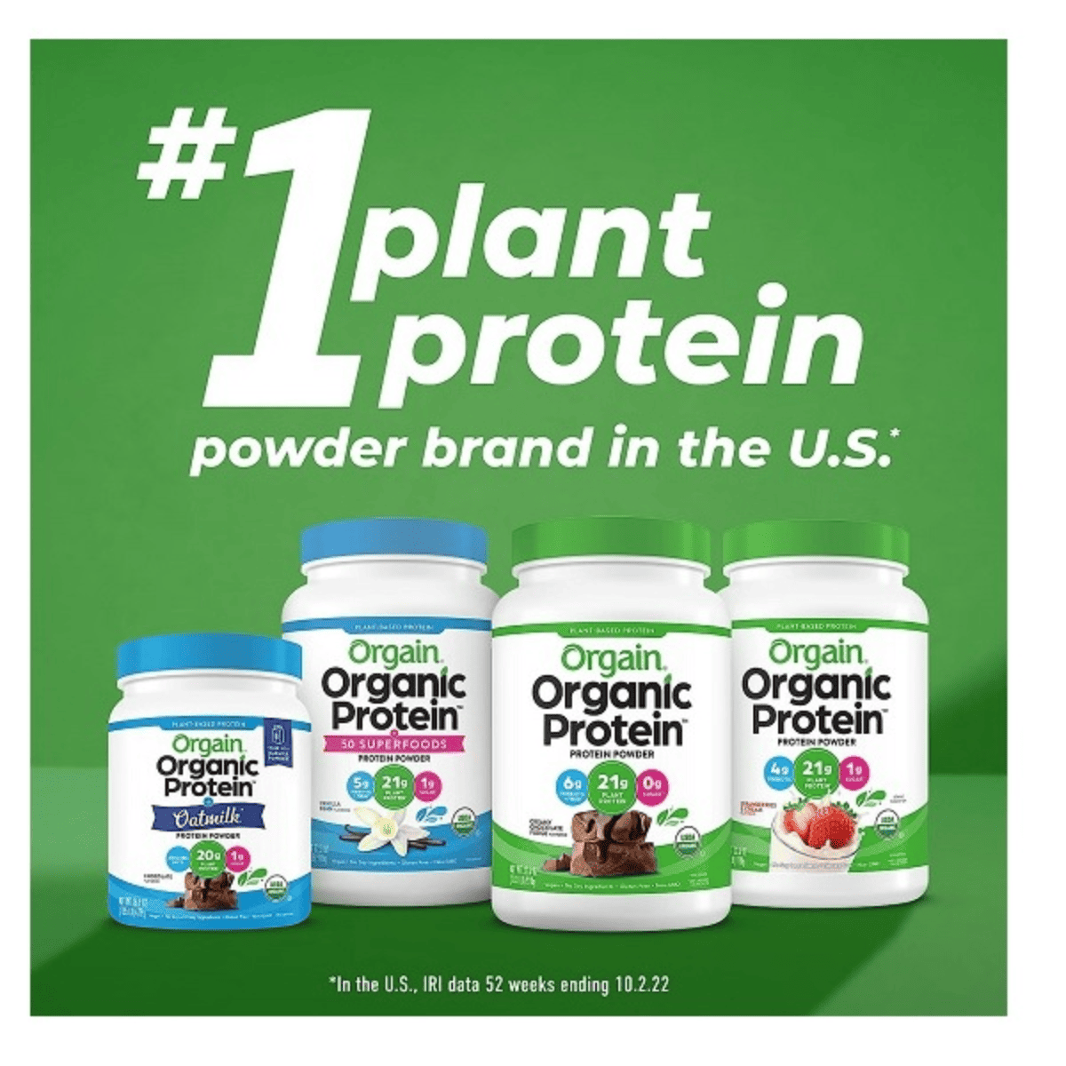 Orgain Organic Plant Based Protein Powder, Creamy Chocolate Fudge, 2.64 Pound - Image 4