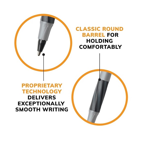 BIC Round Stic Grip Xtra Comfort Ball Pen, Medium Point (1.2 mm), Black, 36-Count - Image 7