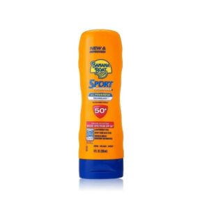 Banana Boat Sunscreen Sport Performance Broad Spectrum Sun Care Sunscreen Lotion - SPF 50, 8 Ounce (Pack of 3)