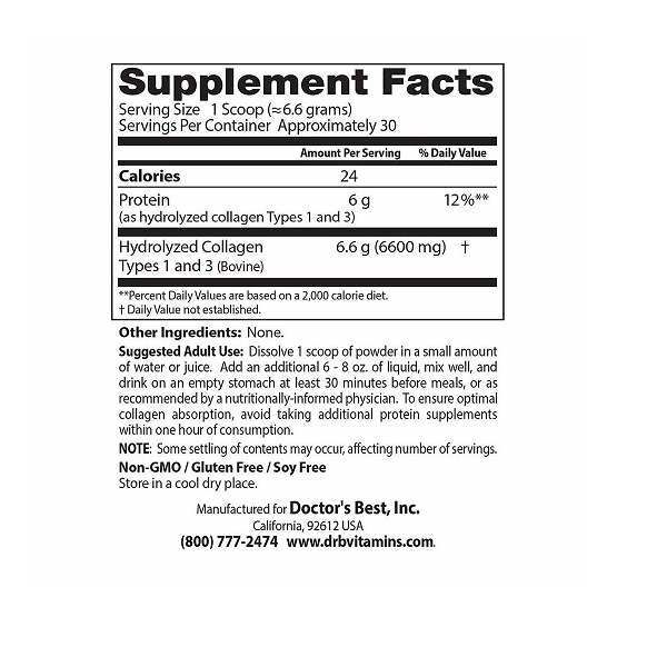 Doctor's Best, Collagen, Types 1 & 3 Powder, 7.1 oz (Pack of 200 g) - Image 3