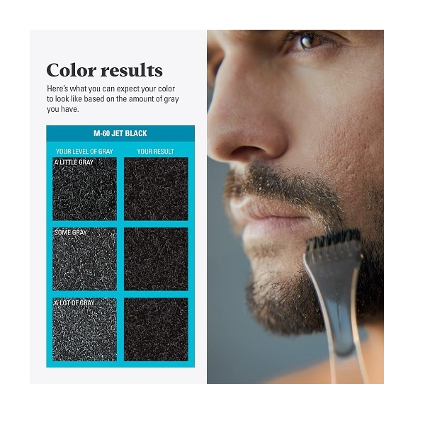 Just For Men Brush-In Color Gel Mustache & Beard Jet Black M-60 - Image 3