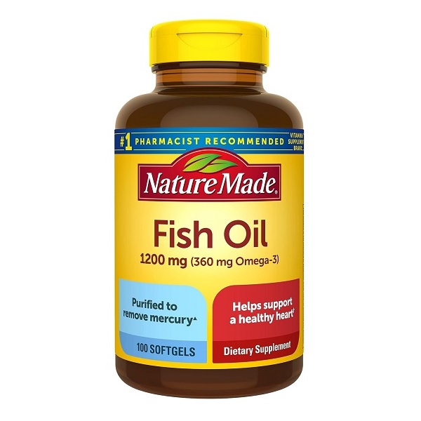 Nature Made Fish Oil Omega-3, 1200mg, Pack of 100 Softgels
