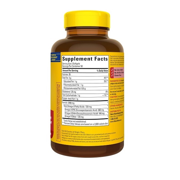 Nature Made Fish Oil Omega-3, 1200mg, Pack of 100 Softgels - Image 6