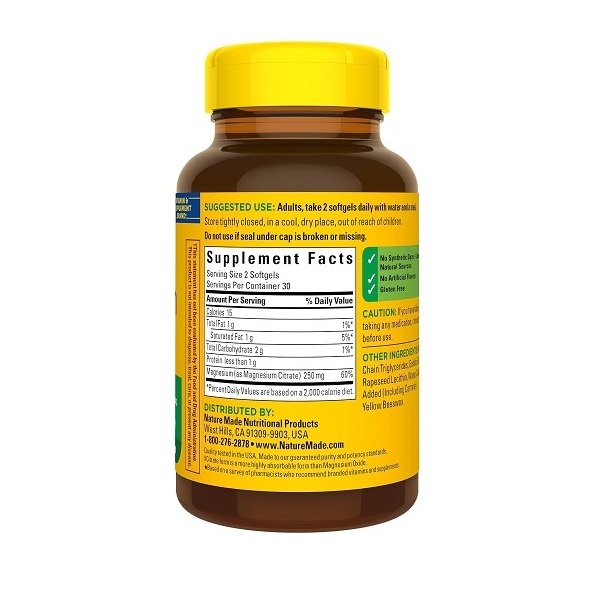 Nature Made Magnesium Citrate Softgels, 250mg, 60 Count - Image 5