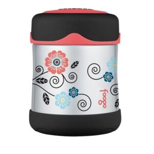 Thermos Foogo Vacuum Insulated Stainless Steel 10-Ounce Food Jar, Poppy Patch Pattern