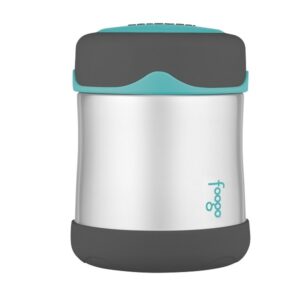 Thermos Foogo Vacuum Insulated Stainless Steel 10-Ounce Food Jar (Charcoal, Teal)