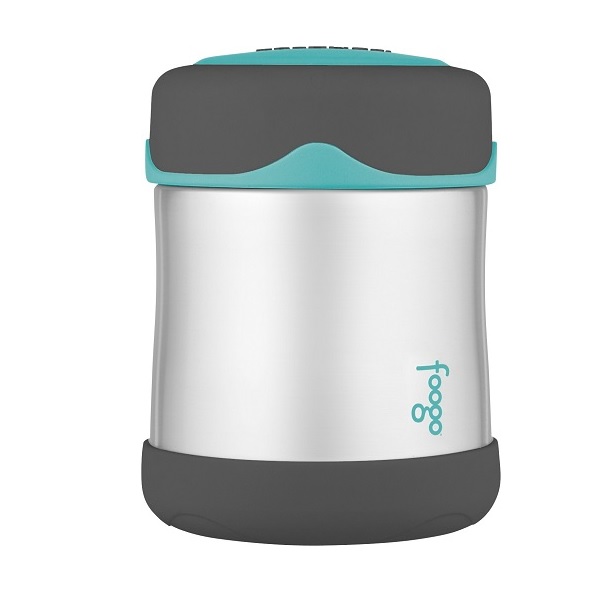 Thermos Foogo Vacuum Insulated Stainless Steel 10-Ounce Food Jar (Charcoal, Teal)