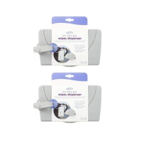 Ubbi On The Go Gray Wipe Holder Baby Gifts, Set of 2