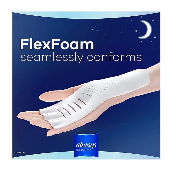 Always Infinity Pads with Wings, Extra Heavy Overnight, 24 Count (Pack of 6) - Image 5