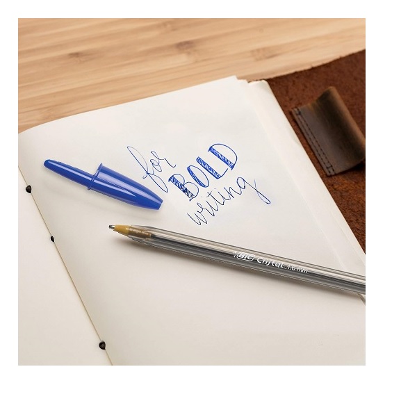 BIC MSBP241-Blu Cristal Xtra Bold Ballpoint Pen, Bold Point (1.6mm), Blue, 24-Count - Image 3