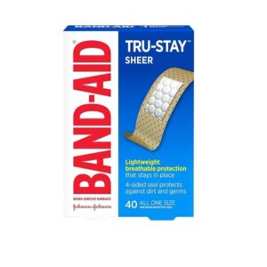 Band-Aid Brand Tru-Stay Sheer Strips Adhesive Bandages for First Aid and Wound Care, All One Size, 40 c
