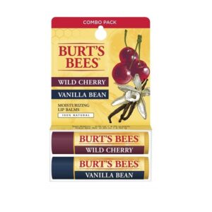 Burt's Bees 100 Natural Moisturizing Lip Balm, Wild Cherry and Vanilla Bean - 2 Tubes
